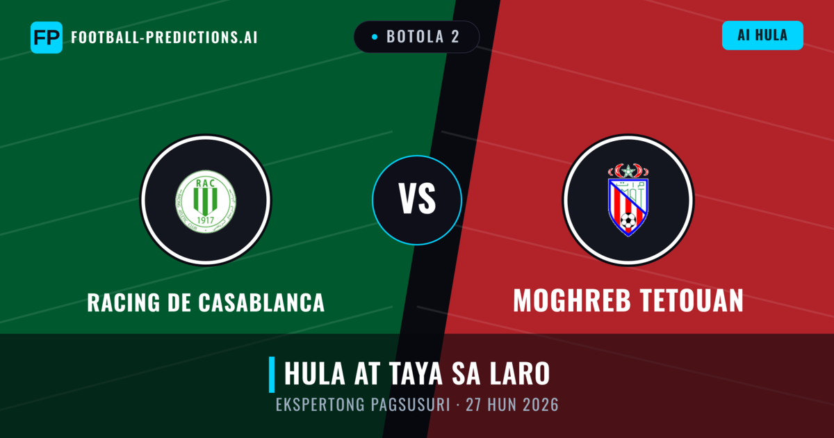 Racing de Casablanca vs Moghreb Tetouan — hula at preview ng laban