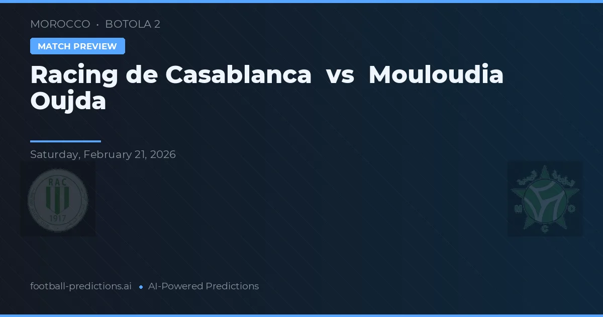 Racing de Casablanca vs Mouloudia Oujda — dự đoán và xem trước trận đấu