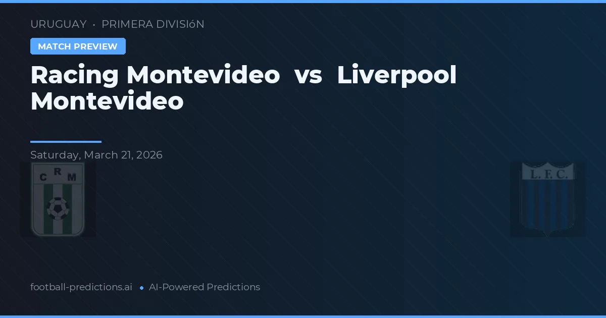Racing Montevideo - Liverpool Montevideo — maç tahmini ve önizleme