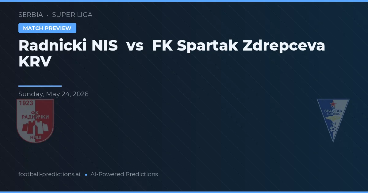 Radnicki NIS vs FK Spartak Zdrepcova KRV — prediksi dan pratinjau pertandingan