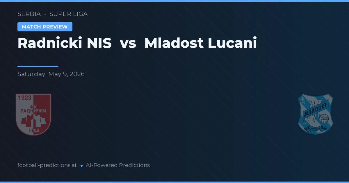 Radnički Niš vs Mladost Lučani — dự đoán và xem trước trận đấu