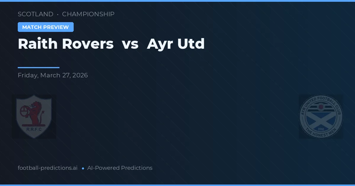 Raith Rovers vs Ayr Utd — prediksi dan pratinjau pertandingan