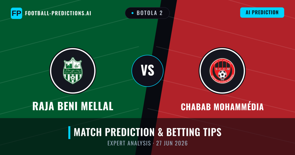 Raja Beni Mellal vs Chabab Mohammédia — match prediction & preview