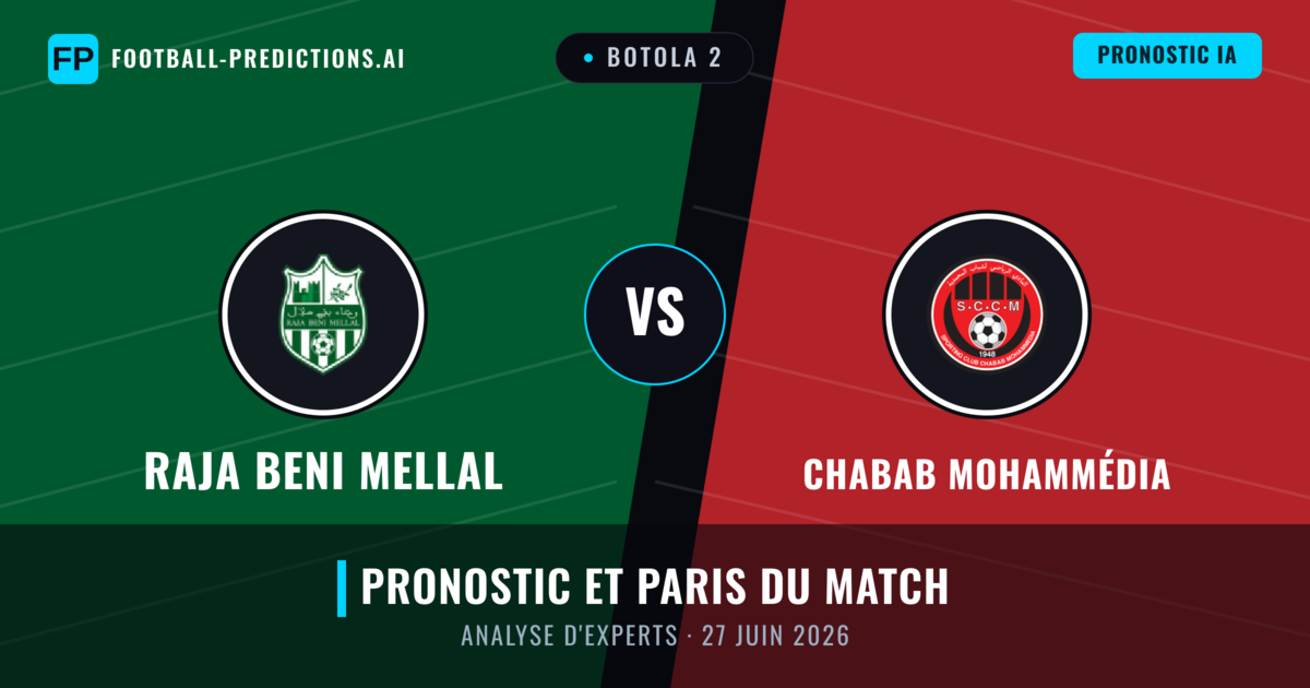 Raja Beni Mellal vs Chabab Mohammédia — pronostic et avant-match