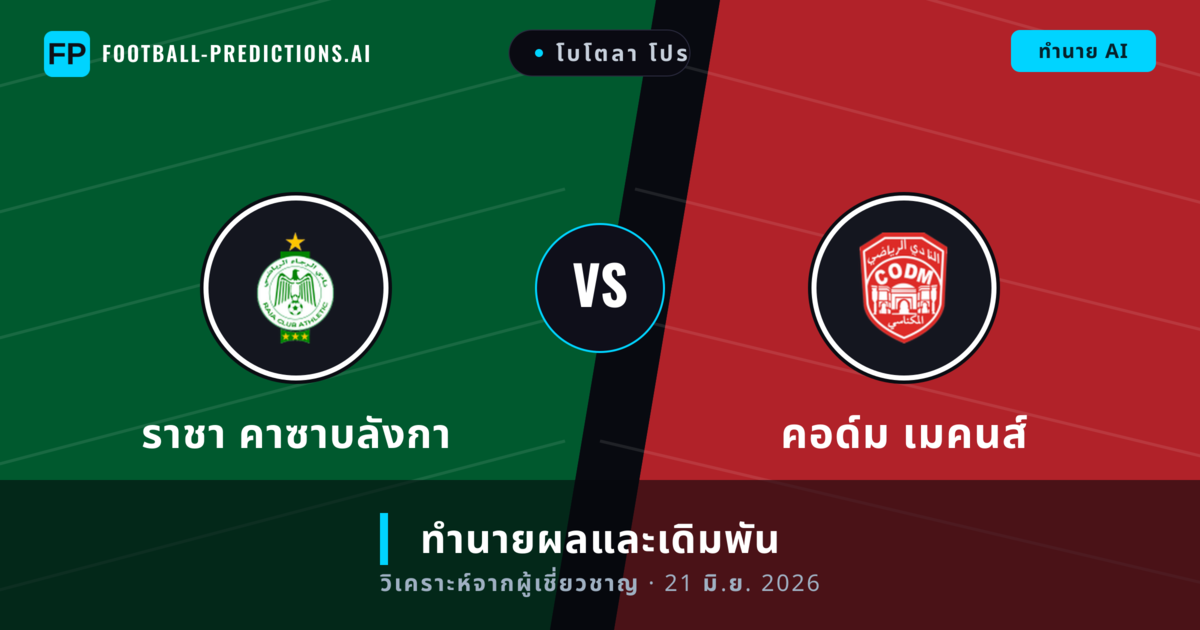 ราชา คาซาบลังกา พบ คอด์ม เมคนส์ — ทำนายผลและพรีวิวการแข่งขัน