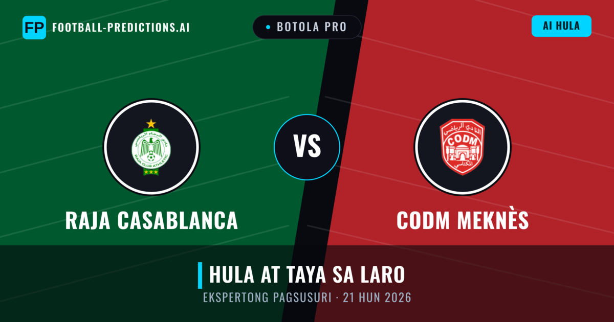 Raja Casablanca vs CODM Meknès — hula at preview ng laban