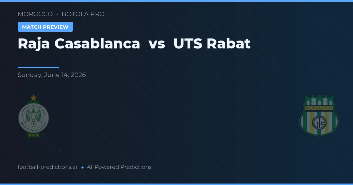 Raja Casablanca vs UTS Rabat — match prediction & preview
