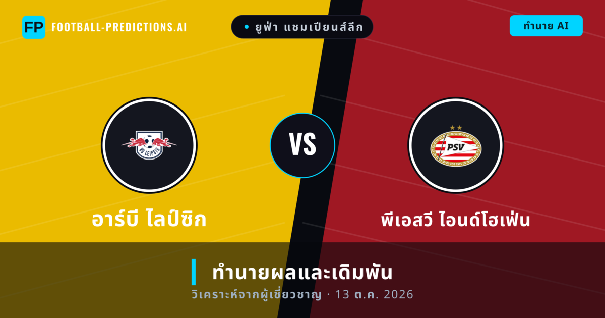 อาร์บี ไลป์ซิก พบ พีเอสวี ไอนด์โฮเฟ่น — ทำนายผลและพรีวิวการแข่งขัน