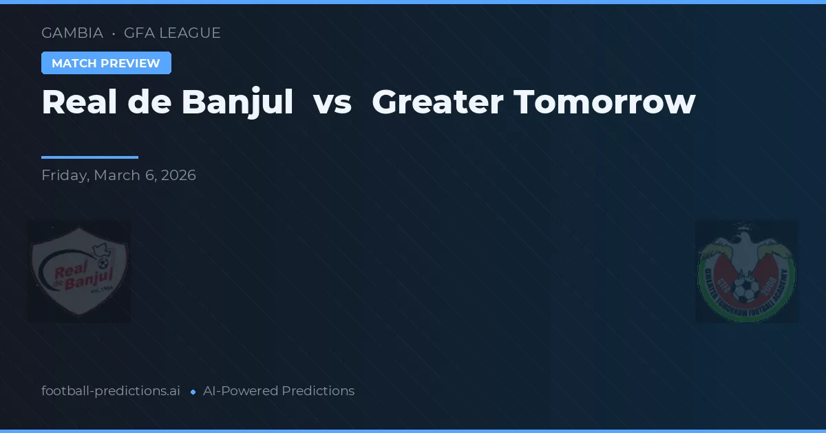 Real de Banjul vs Greater Tomorrow — Prognose und Spielvorschau