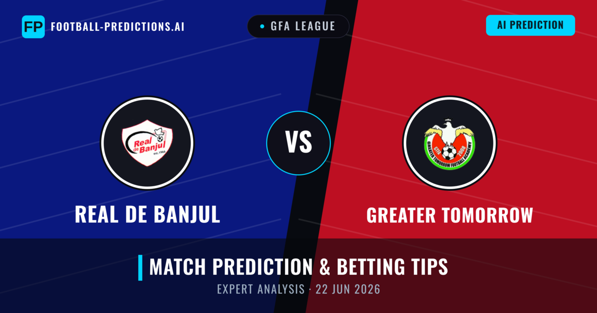 Real de Banjul vs Greater Tomorrow — match prediction & preview