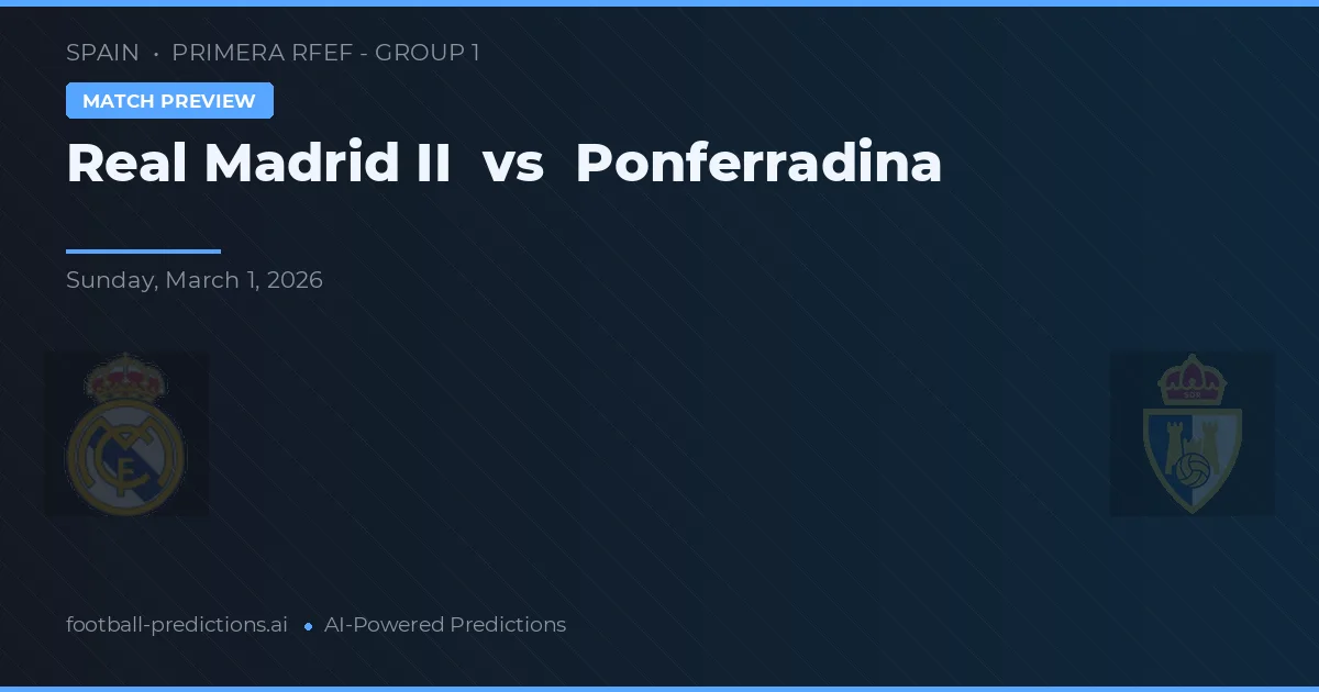 Real Madrid II vs Ponferradina — hula at preview ng laban