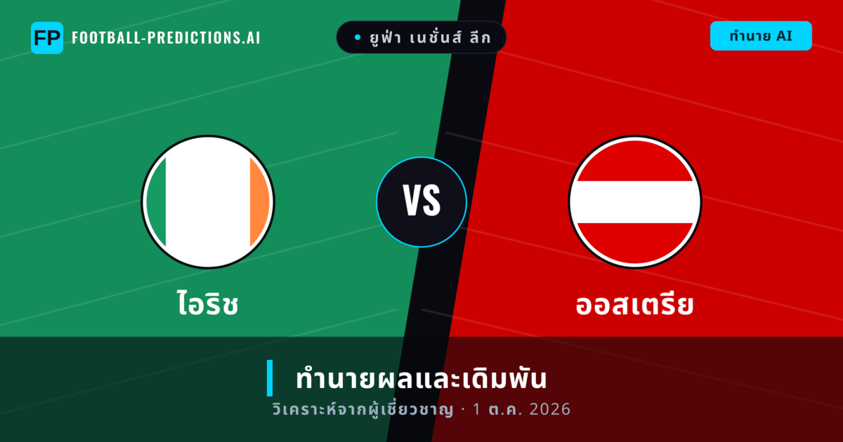 ไอริช พบ ออสเตรีย — ทำนายผลและพรีวิวการแข่งขัน