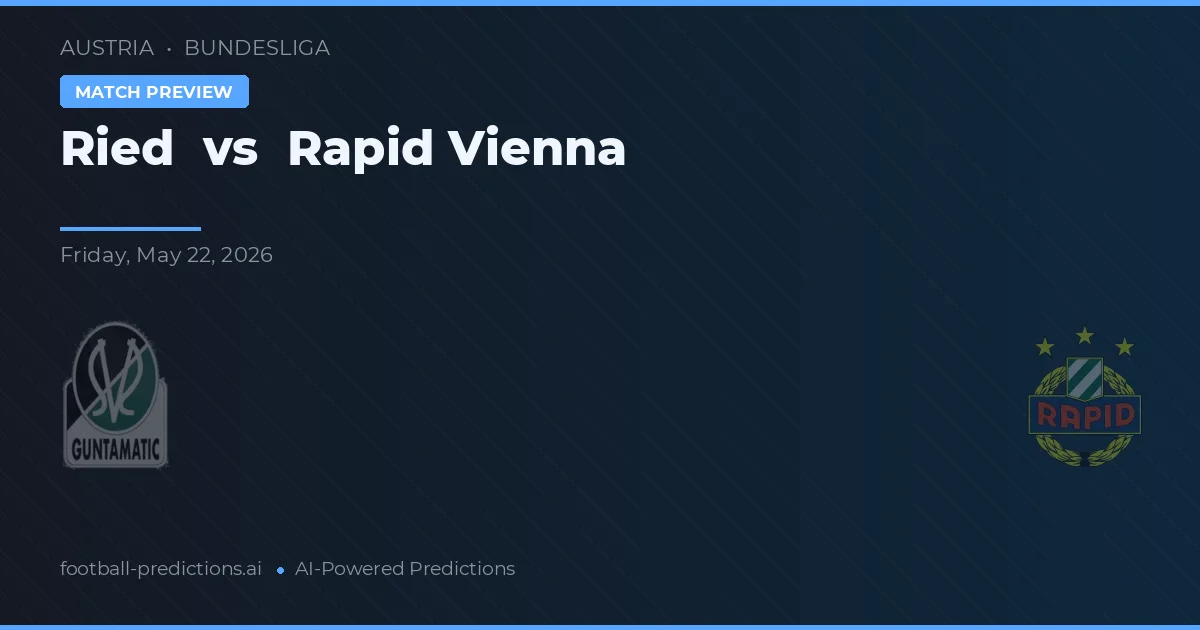 Ried vs Rapid Wina — prediksi dan pratinjau pertandingan