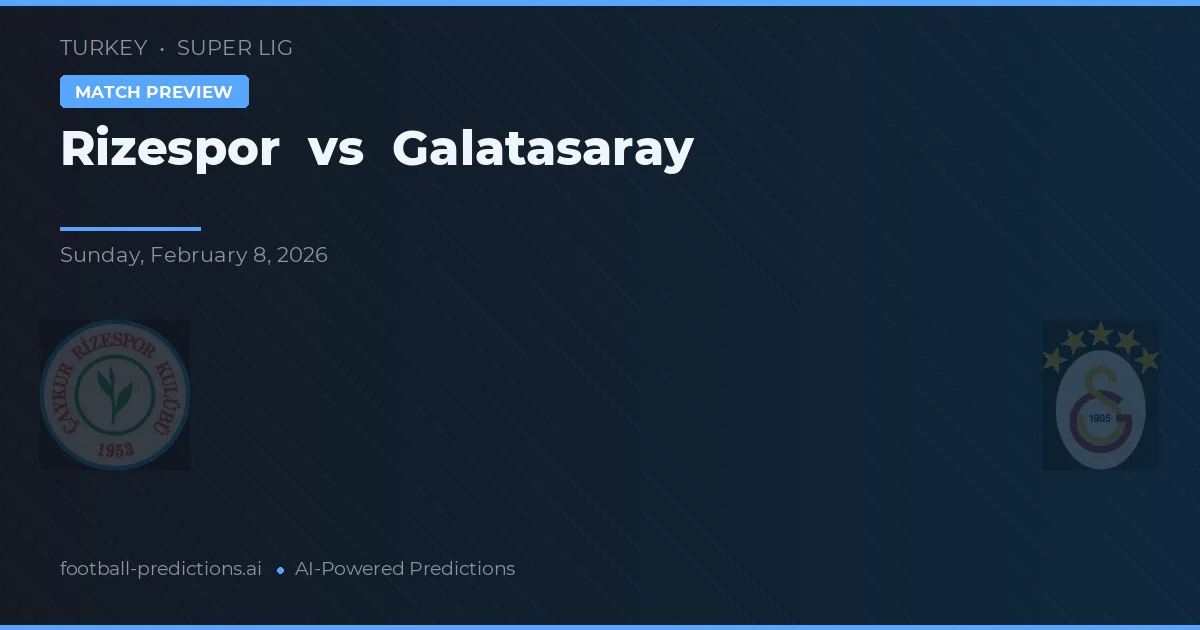 Rizespor vs Galatasaray — pronostico e anteprima del match