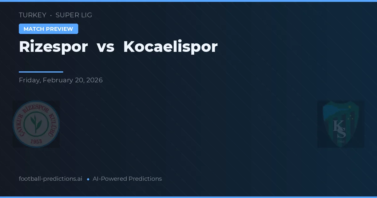 Rizespor vs Kocaelispor — match prediction & preview