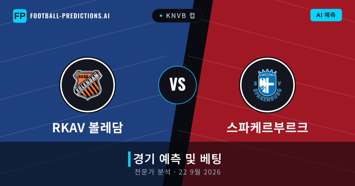 RKAV 볼레담 대 스파케르부르크 — 경기 예측 및 프리뷰