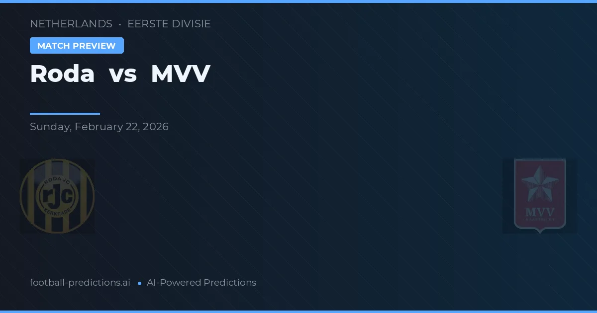 Roda vs MVV — match prediction & preview