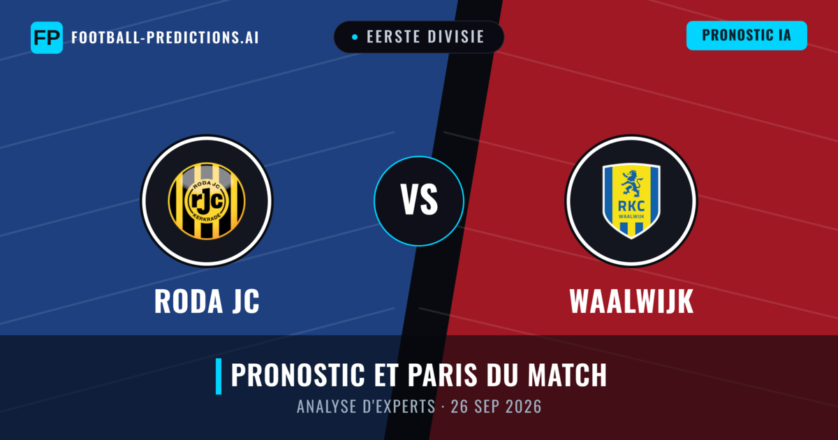 Roda JC vs Waalwijk — pronostic et avant-match