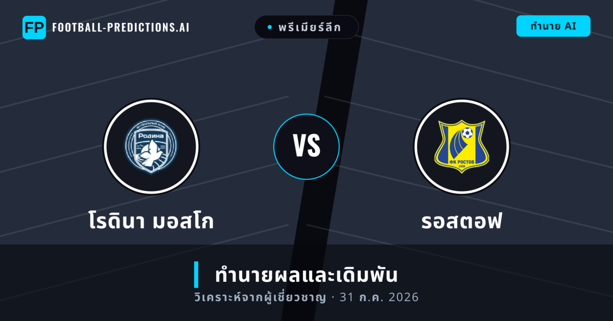 โรดินา มอสโก พบ รอสตอฟ — ทำนายผลและพรีวิวการแข่งขัน