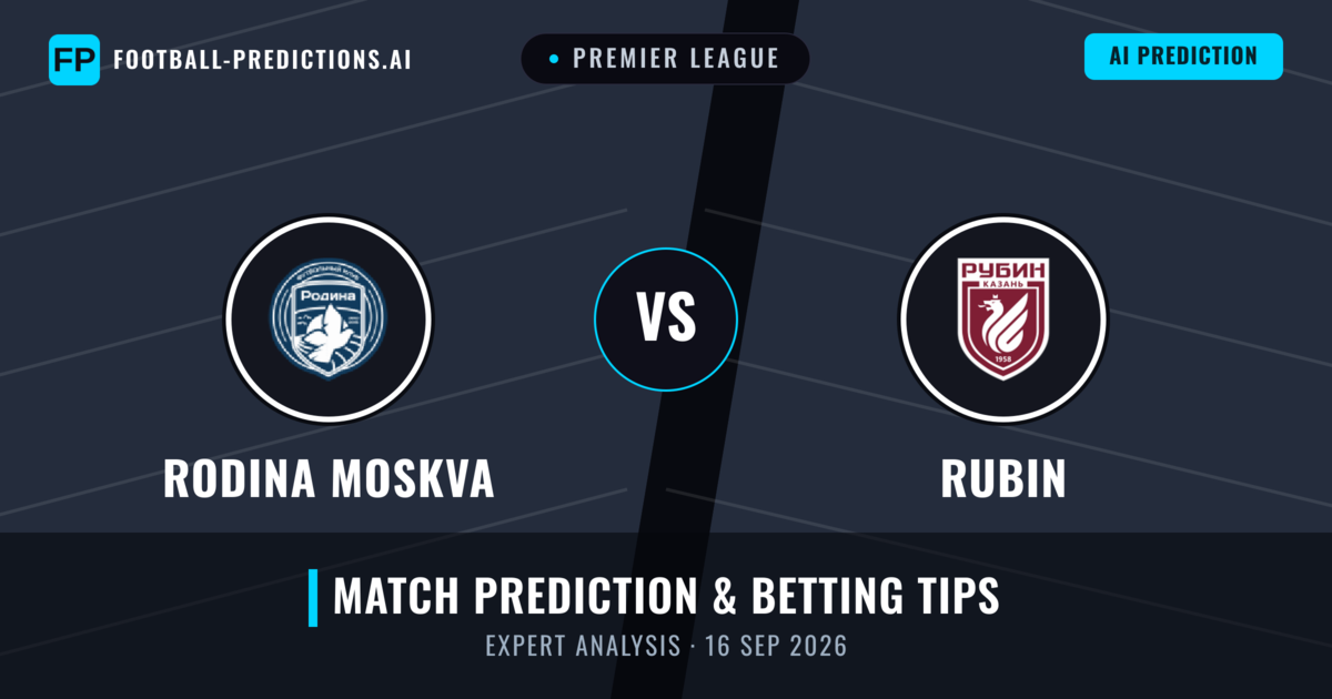 Rodina Moskva vs Rubin — match prediction & preview