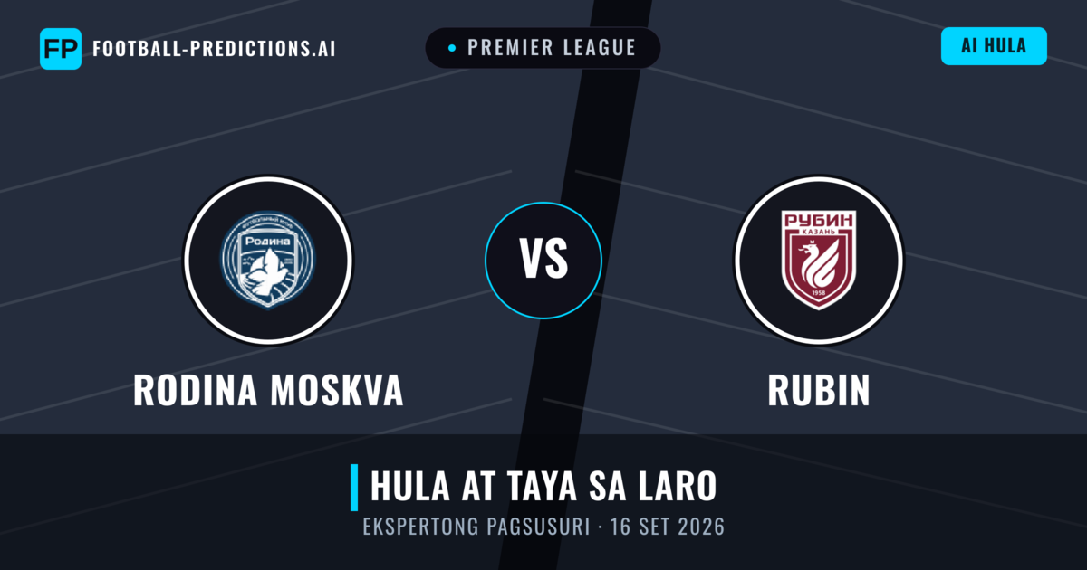 Rodina Moskva vs Rubin — hula at preview ng laban