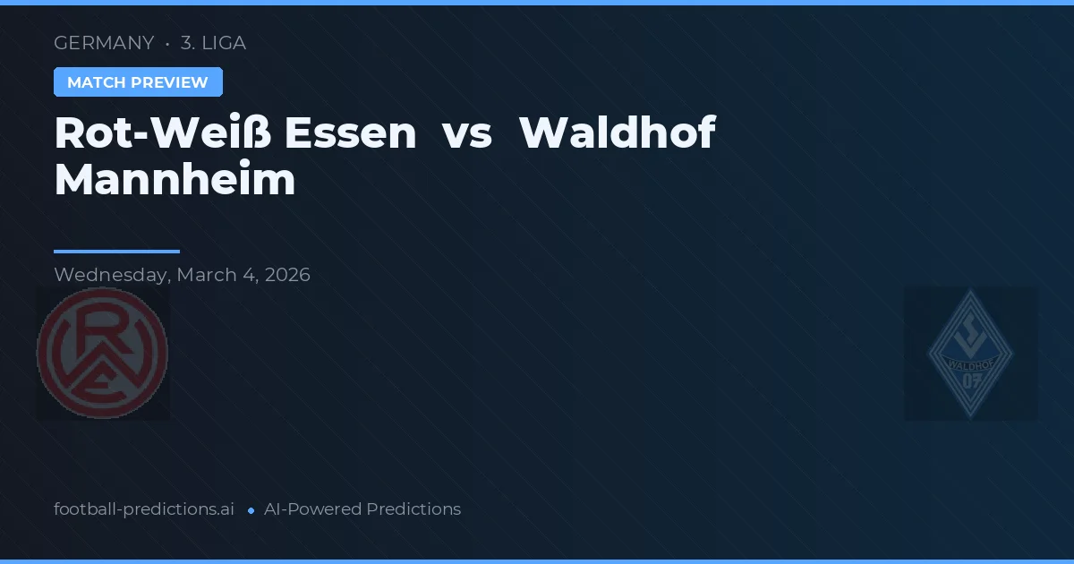 Rot-Weiß Essen vs Waldhof Mannheim — pronostico e anteprima del match