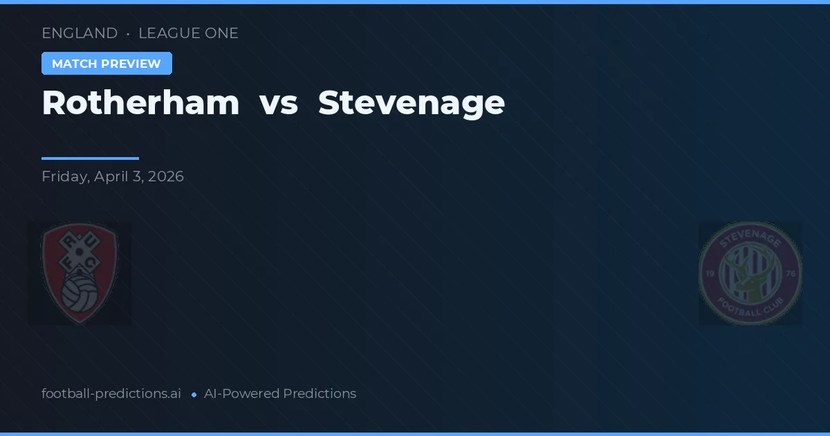 Rotherham vs Stevenage — pronostico e anteprima del match