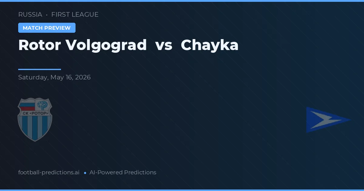 Rotor Volgograd vs Chayka — match prediction & preview