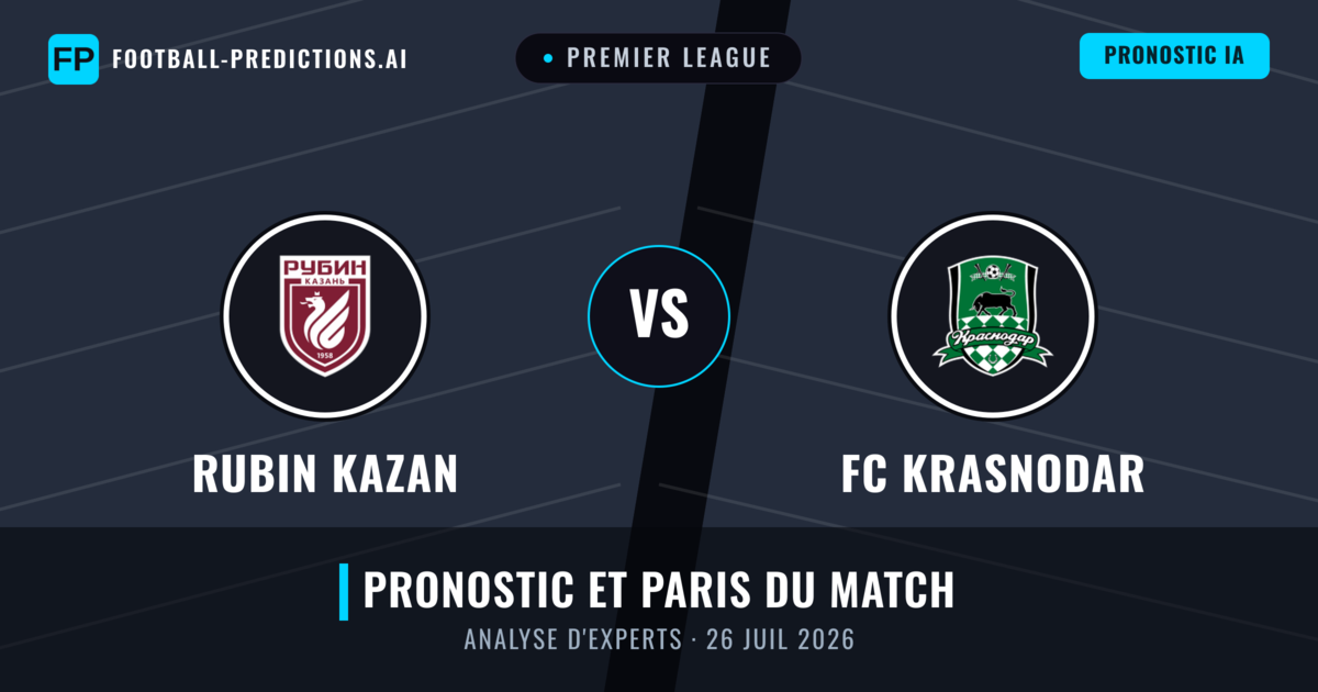 Rubin Kazan vs FC Krasnodar — pronostic et avant-match