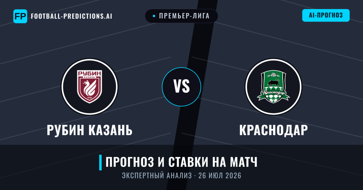 Рубин Казань – Краснодар — прогноз и превью матча
