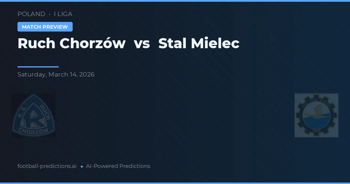 Ruch Chorzów vs Stal Mielec — prediksi dan pratinjau pertandingan