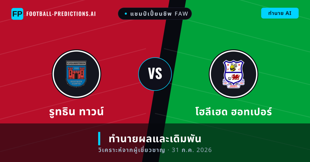 รูทธิน ทาวน์ พบ โฮลีเฮด ฮอทเปอร์ — ทำนายผลและพรีวิวการแข่งขัน