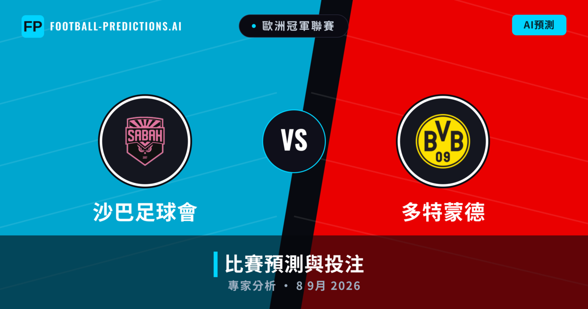 沙巴足球會 vs 多特蒙德 — 比赛预测和前瞻