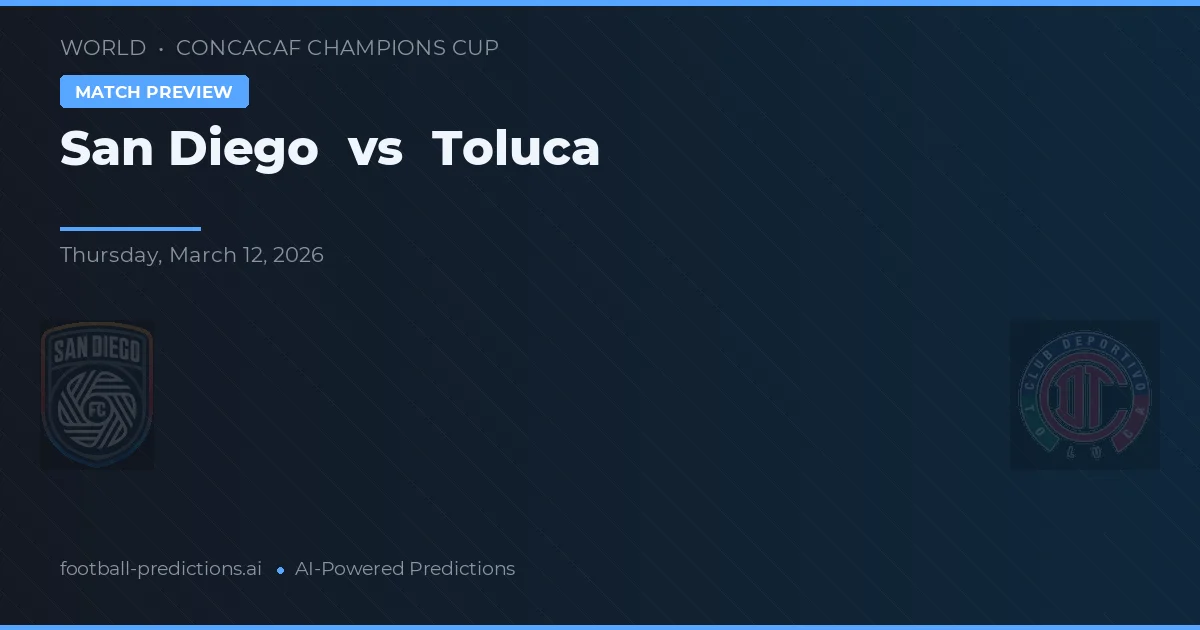 San Diego vs Toluca — dự đoán và xem trước trận đấu