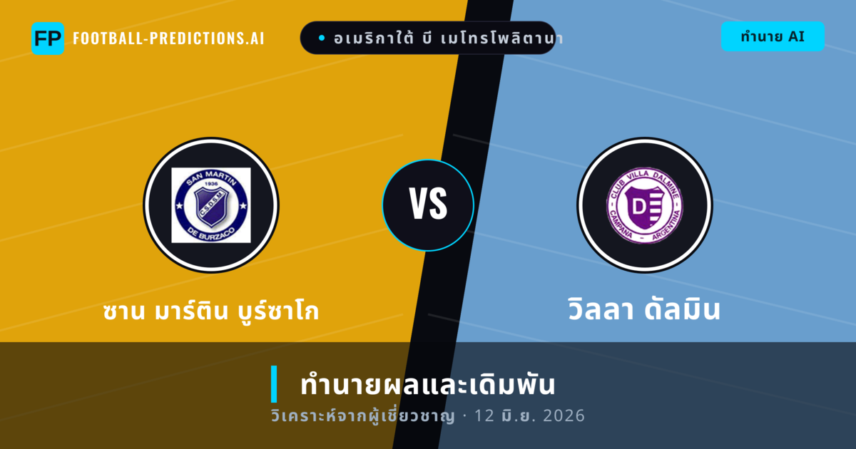 ซาน มาร์ติน บูร์ซาโก พบ วิลลา ดัลมิน — ทำนายผลและพรีวิวการแข่งขัน