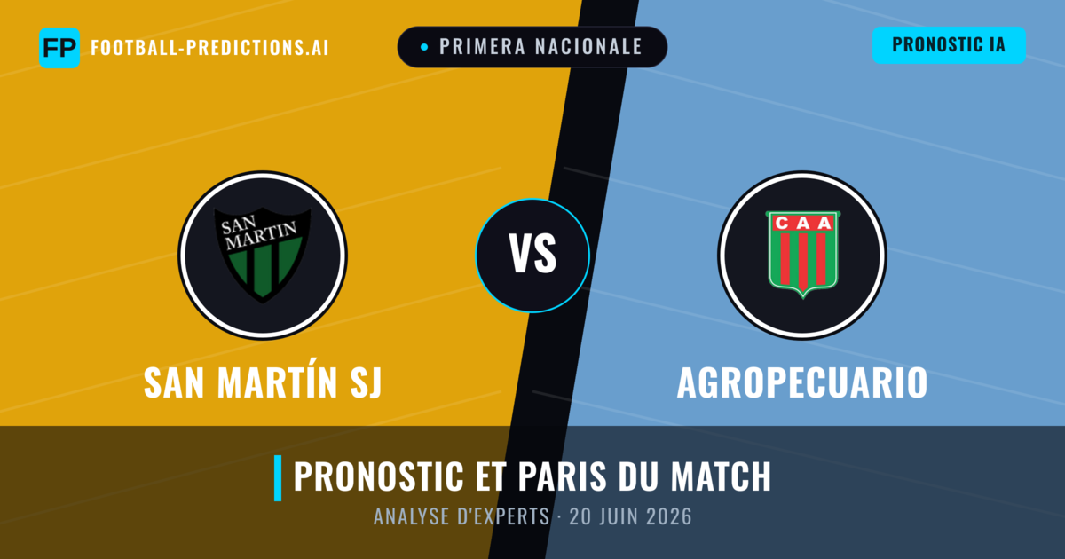 San Martín SJ vs Agropecuario — pronostic et avant-match