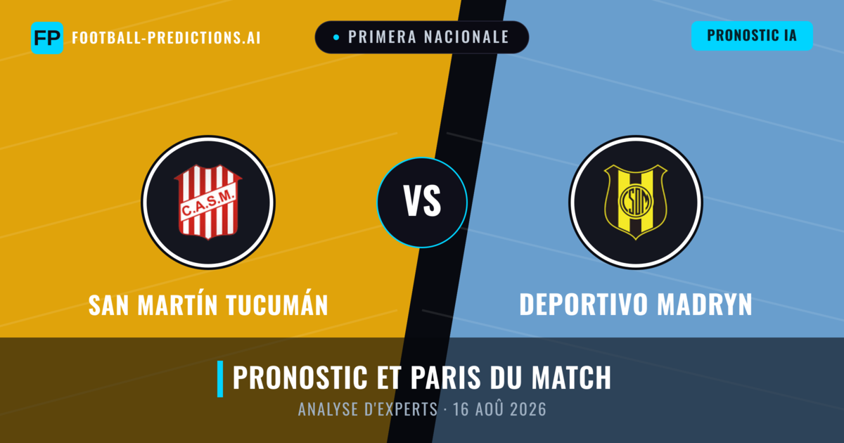 San Martín Tucumán vs Deportivo Madryn — pronostic et avant-match
