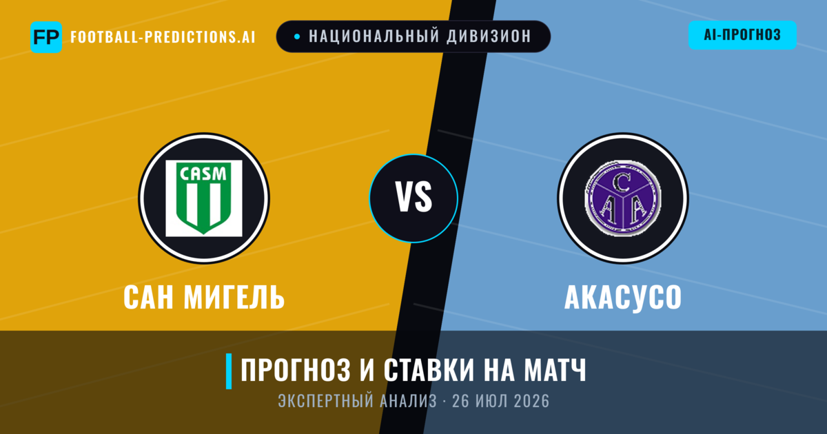 Сан Мигель – Акасусо — прогноз и превью матча