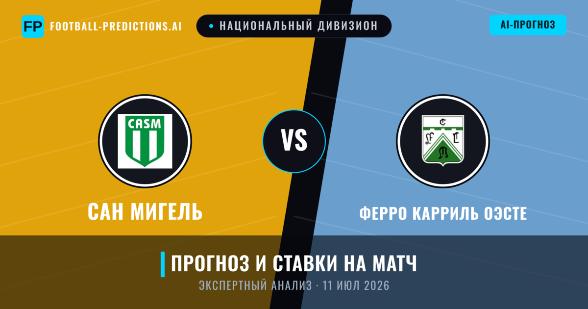 Сан Мигель – Ферро Карриль Оэсте — прогноз и превью матча