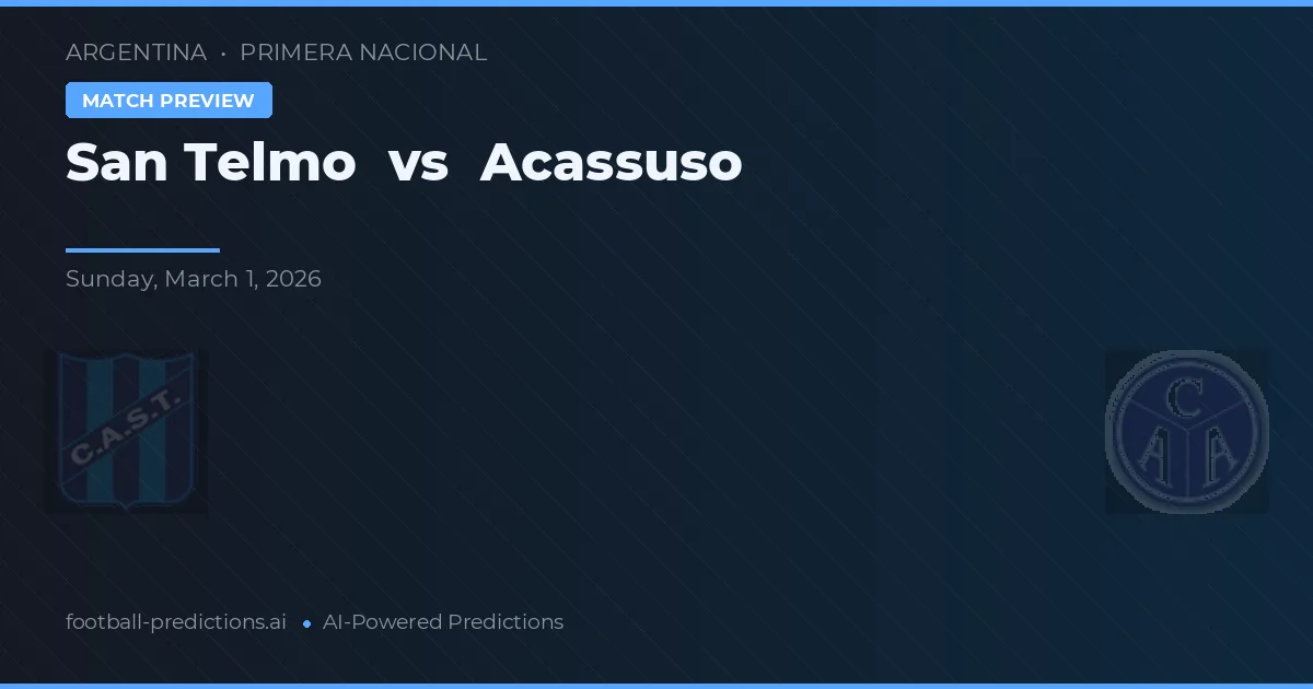 San Telmo vs Acassuso — match prediction & preview