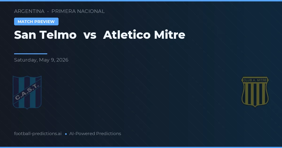 San Telmo vs Atlético Mitre — Prognose und Spielvorschau