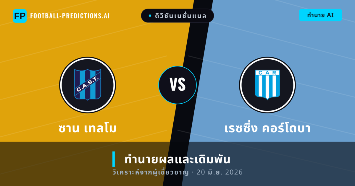 ซาน เทลโม พบ เรซซิ่ง คอร์โดบา — ทำนายผลและพรีวิวการแข่งขัน