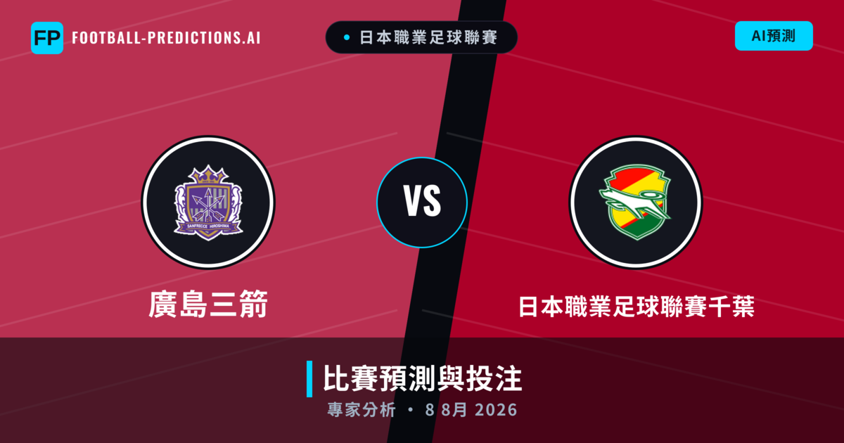 廣島三箭 vs 日本職業足球聯賽千葉 — 比赛预测和前瞻