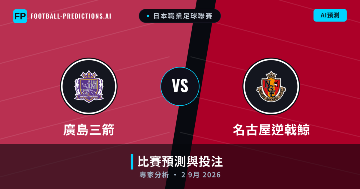 廣島三箭 vs 名古屋逆戟鯨 — 比赛预测和前瞻