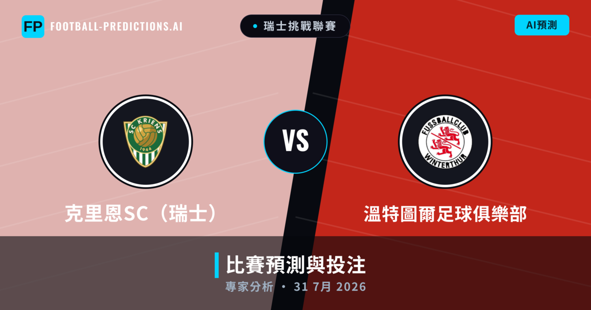 克里恩SC(瑞士) vs 溫特圖爾足球俱樂部 — 比赛预测和前瞻