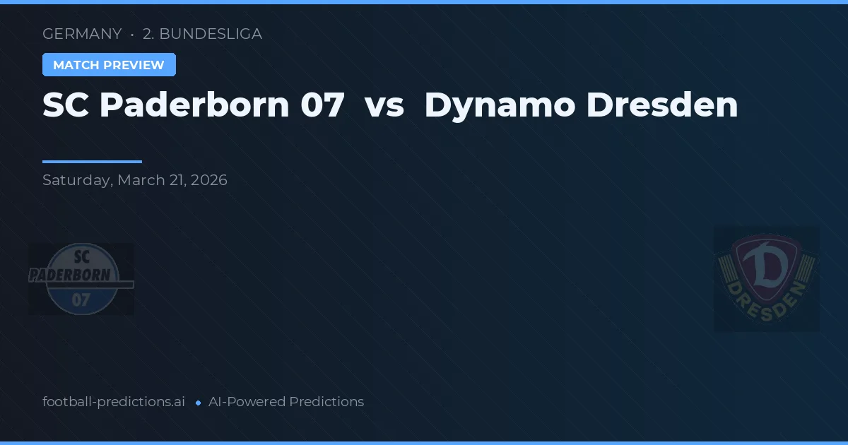 Paderborn 07 vs Dynamo Dresde — pronostic et avant-match