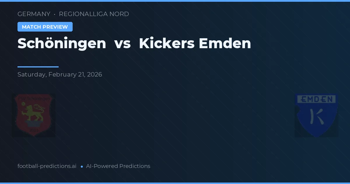Schöningen vs Kickers Emden — pronostic et avant-match