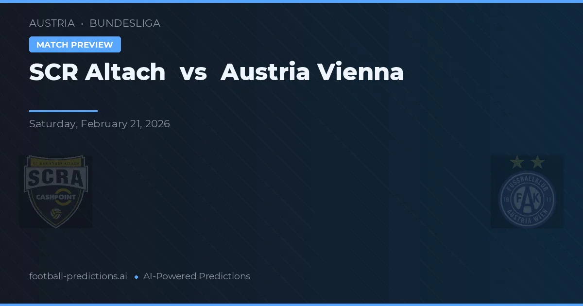 SCR Altach vs Austria Vienne — pronostic et avant-match
