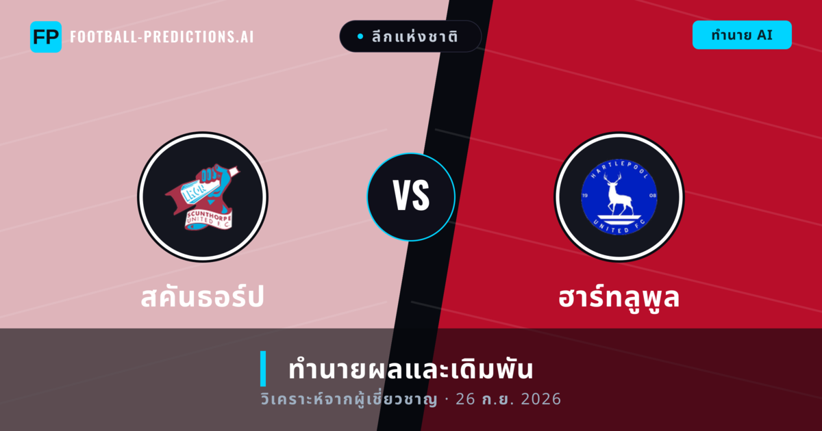 สคันธอร์ป พบ ฮาร์ทลูพูล — ทำนายผลและพรีวิวการแข่งขัน
