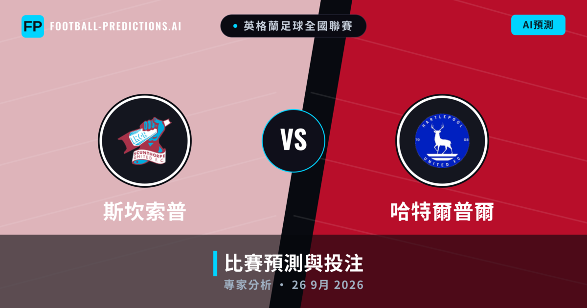 斯坎索普 vs 哈特爾普爾 — 比赛预测和前瞻
